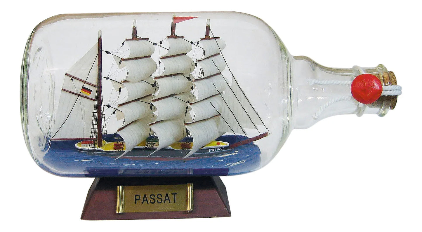Üveghajó - passat, h: 27,5cm, m: 15cm, ø: 12,5cm