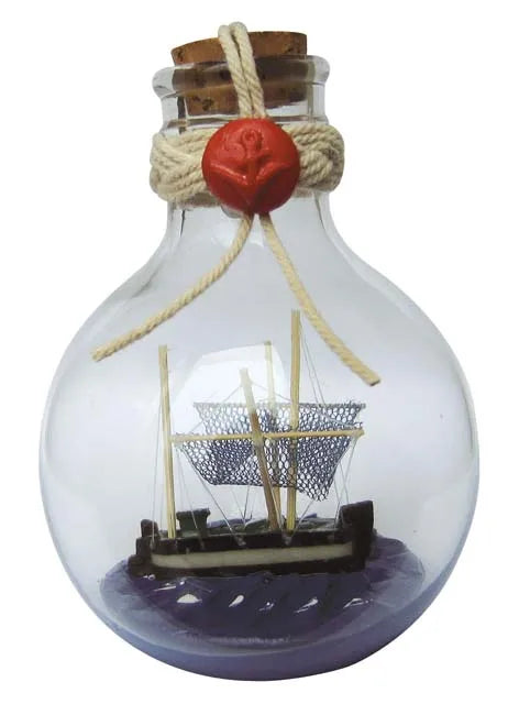 Palackhajó - vágó, kerek álló palack, m: 11 cm, átmérő: 7,5 cm