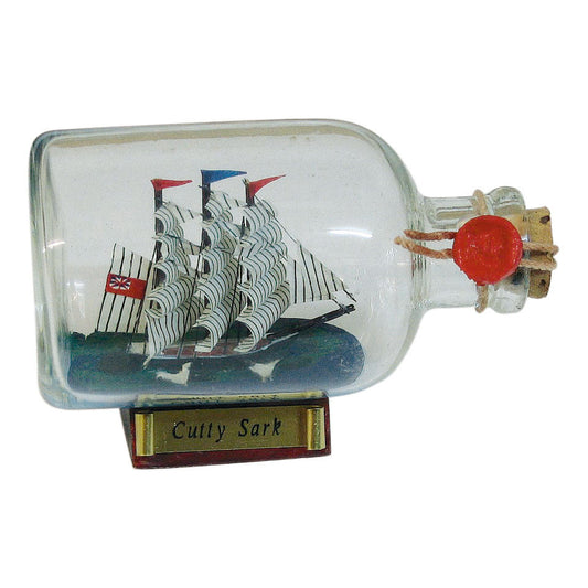Palackhajó - Cutty Sark, H: 9cm, Sz: 5,5cm, Átm: 4,5cm