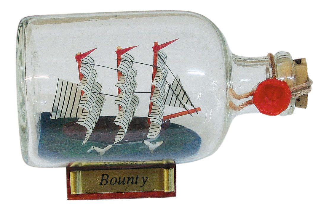 Üvegpalack-hajó - bounty, h: 9cm, m: 5,5cm, á: 4,5cm