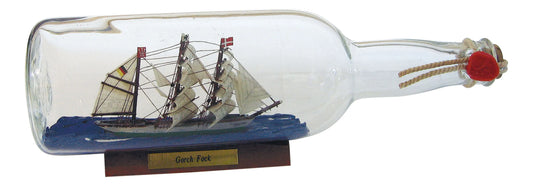 Üvegbe zárt hajó - gorch fock, 0,7l., H: 29cm, m: 9,5cm, ø: 8cm