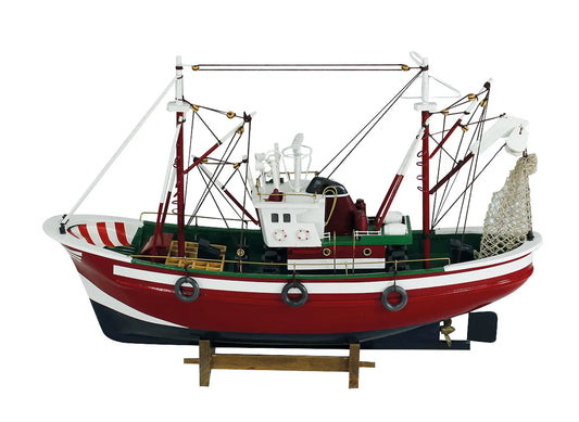 Horgászkutter, fa, h: 46 cm, m: 31 cm