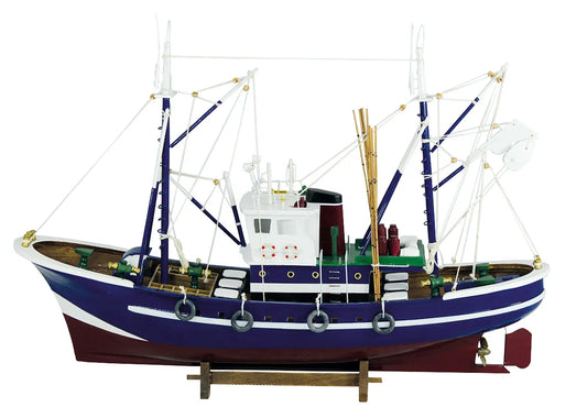 Halászhajó, fa, h: 58cm, m: 40cm
