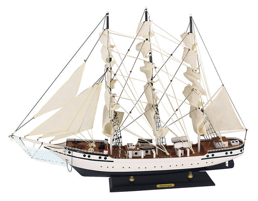 Vitorlás hajó - Danmark, fa, vászonvitorlákkal, H: 79cm, M: 58cm