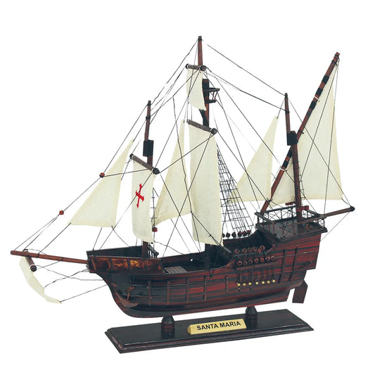 Karavella - santa maria, fa, vászonvitorlákkal, h: 45cm, sz: 38cm