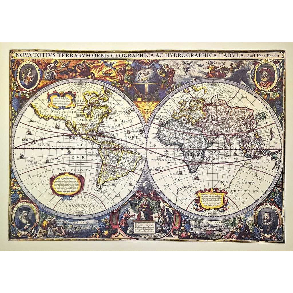 Világtérkép 1630r. - J.Hondius utánnyomás
