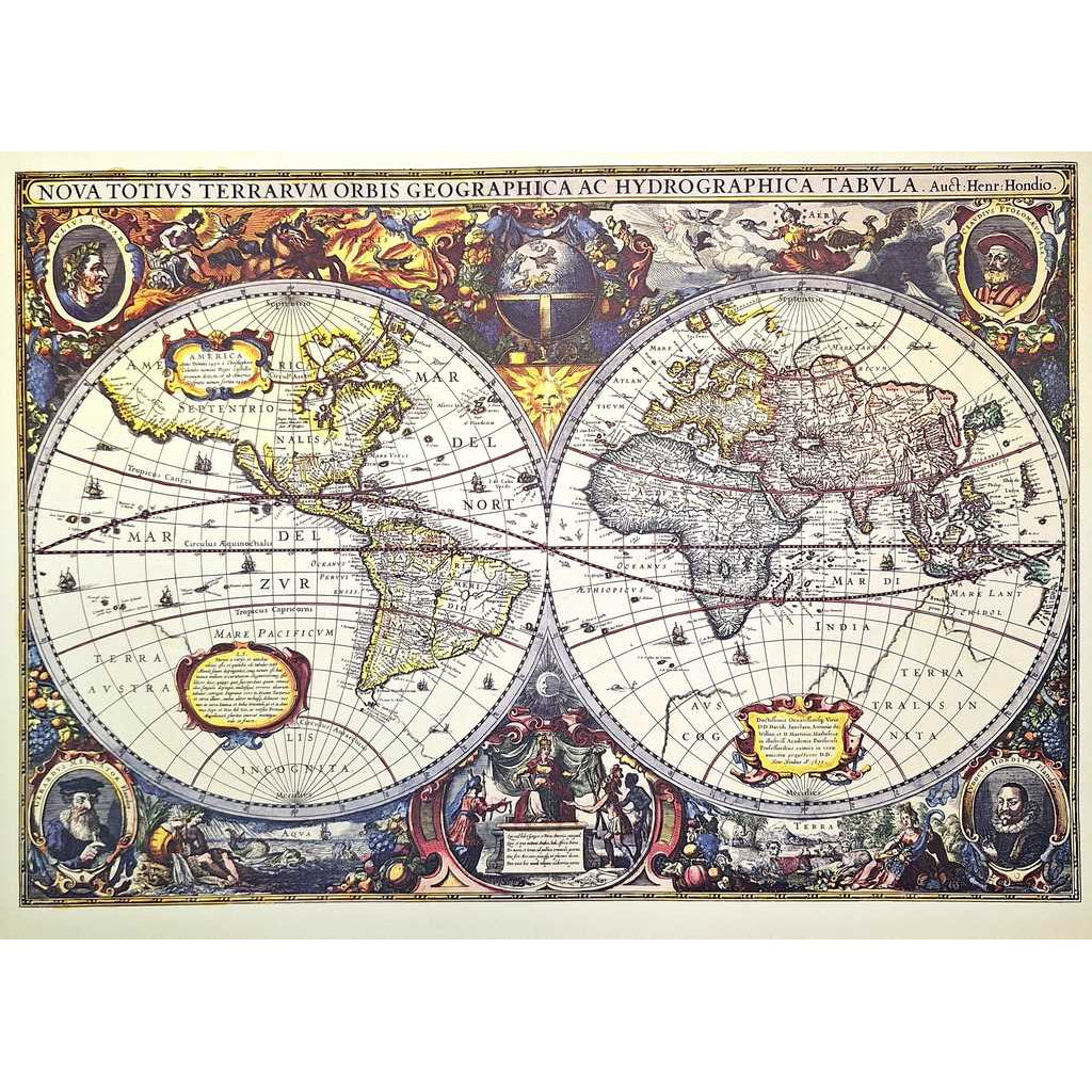 Világtérkép 1630r. - J.Hondius utánnyomás
