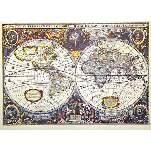 Világtérkép 1630r. - J.Hondius utánnyomás