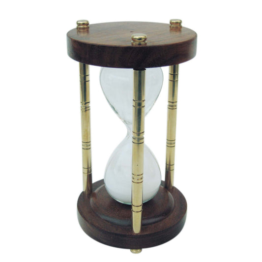 Homokóra, 3 oszlop, réz/fa, kb. 15 perc, m: 15cm, Ø: 8cm