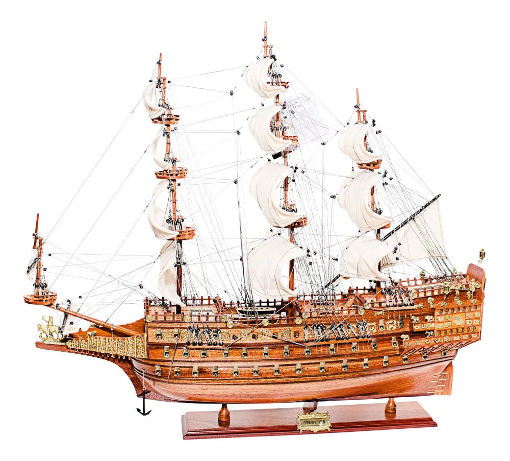 Haditengerészeti hajó - sovereign of the seas, fa/fém, kiváló minőség