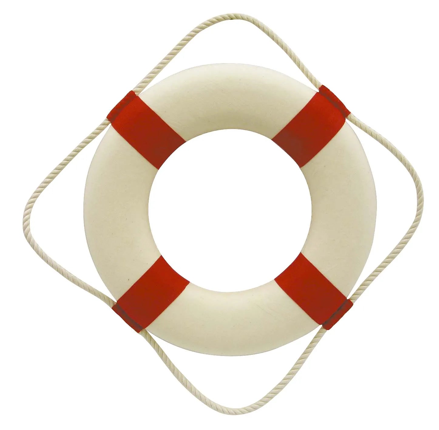 Mentőöv, fehér/piros, hungarocell szövet borítással, Ø: 30cm
