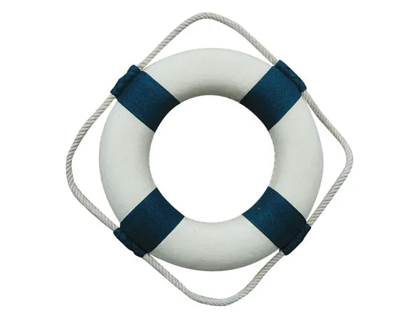 Mentőöv, fehér/kék, hőszigetelő anyagból, szövettel, átmérő: 14cm