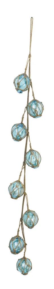 Halászüveg úszók, 8 db-os készlet, óceánkék, Ø: 5cm, h: 75cm