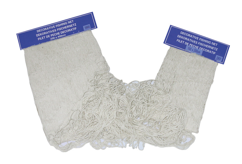 Dekoratív halászháló, natúr színű, 200x400cm