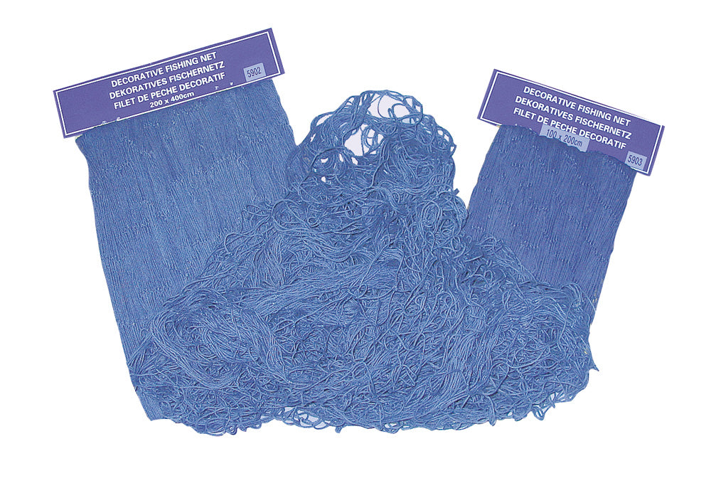 Dekoratív halászháló, kék színű, 200x400cm