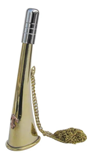 Ködkürt lánccal, réz, ezüstözött fúvóka, 14 cm