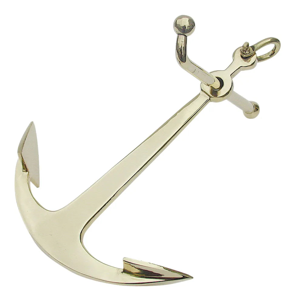 Horgony papírnehezék, sárgaréz, 24 cm