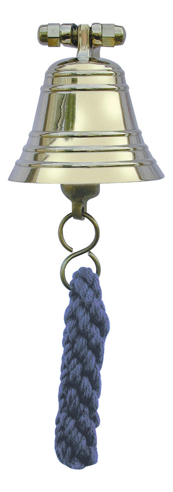 Hajóharang, réz, akasztóval és kék kötéllel, Ø: 5cm