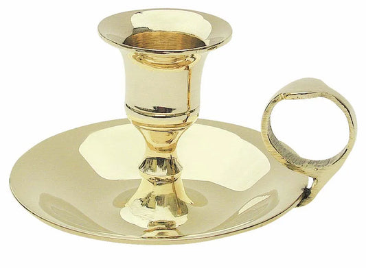 Gyertyatartó, réz, hordozógyűrűvel, Ø: 9,5cm, m: 6cm