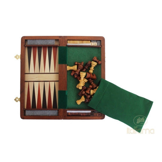 Prémium minőségű összecsukható mágneses multigame készlet (sakk + dáma + backgammon), 25x25 cm