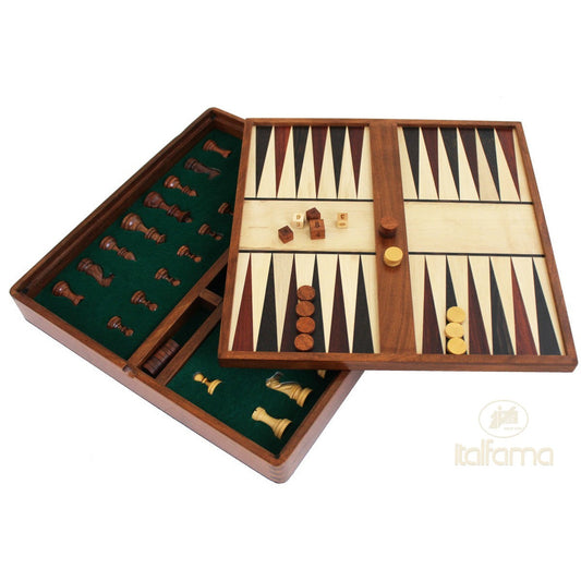 Mágneses multigame készlet (sakk + dáma + backgammon), 37x37 cm