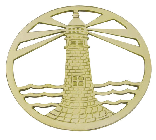 Fazékalátét - világítótorony, sárgaréz, Ø: 18 cm