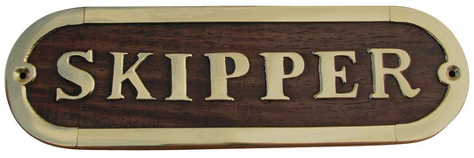 Ajtónévtábla - Skipper, fa/réz, 17x5cm