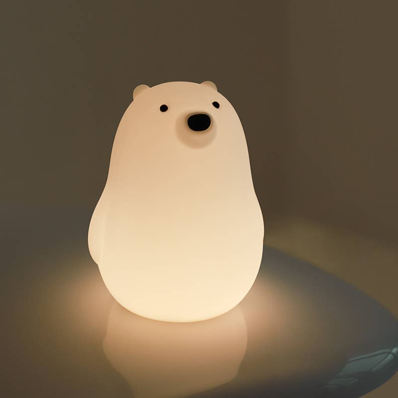 Jegesmedve szilikon lágy fényű éjszakai lámpa újratölthető