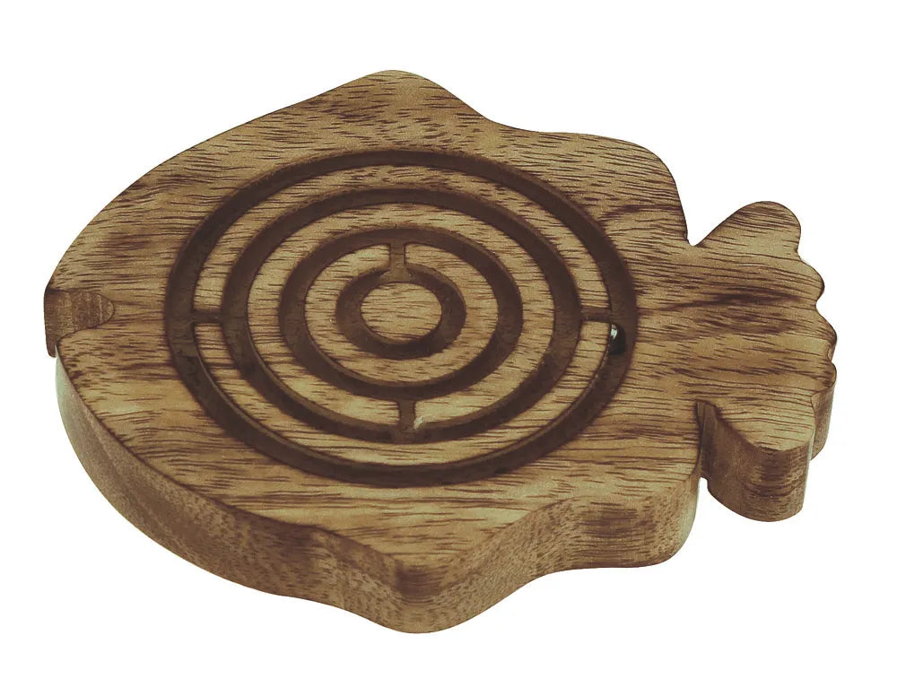 Labirintus játék - Hal, mangófa, 12,5x10,5x1,5cm