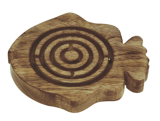Labirintus játék - Hal, mangófa, 12,5x10,5x1,5cm