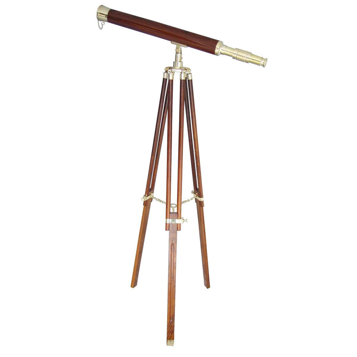 Teleszkóp állvánnyal, sárgaréz/fa, hossza: 100cm, magassága: 160cm