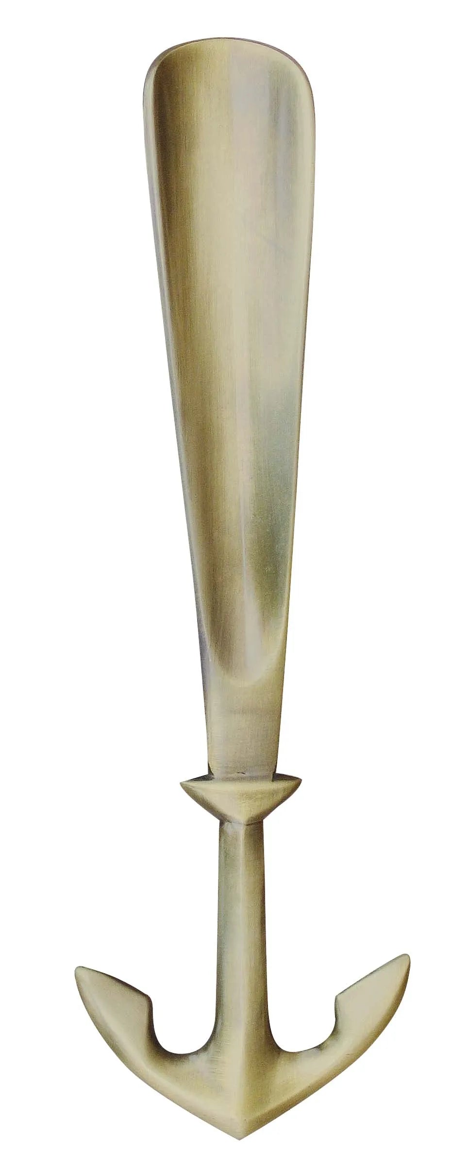 Cipőkanál - Horgony, antik sárgaréz, 24,5 cm