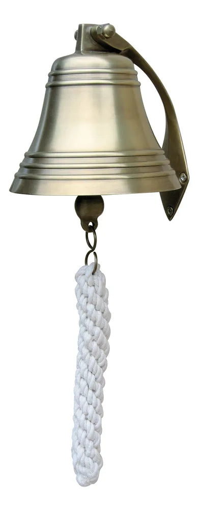 Hajóharang, antik sárgaréz, akasztóval és kötéllel, átmérő: 12,5 cm