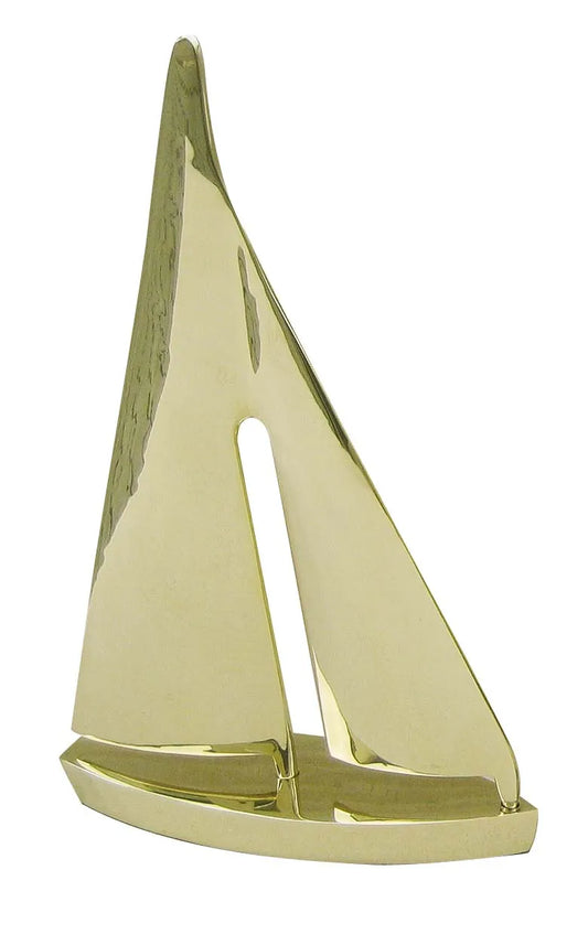 Vitorlás jacht, sárgaréz, 20x6x31cm