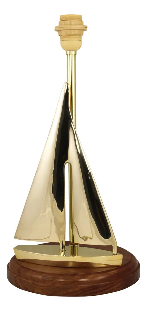 Lámpa - sailer, elektromos 230v, e27, réz/fa, h: 46cm, ø: 24cm