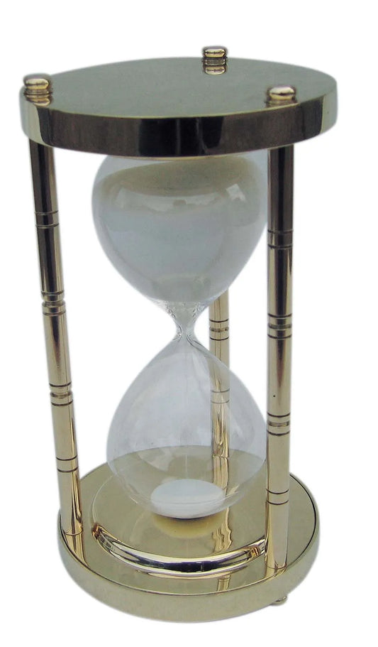Homokóra, 3 oszlopos, réz, körülbelül 30 perc, m: 17 cm, ø: 9 cm
