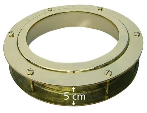Ajtóablak, nem nyitható, réz, Ø: 30cm, ajtóvastagság max. 5cm
