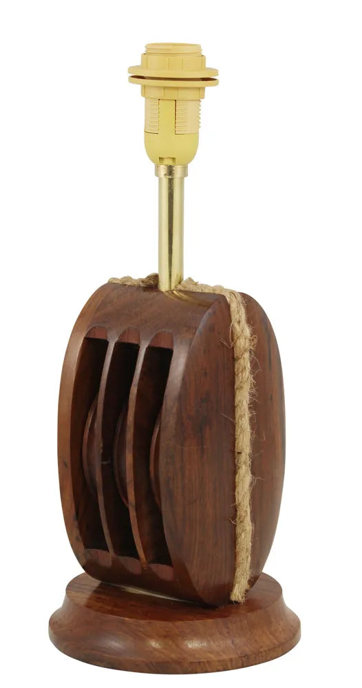 Lámpa - csiga, fa, elektromos 230V, E14, m: 29cm, Ø: 12,5cm