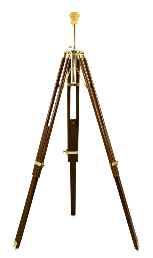 Álló lámpa, fa/réz, elektromos 230v, e27, m: 88,5/186cm, 50/87cm