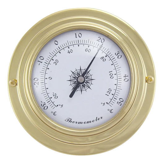 Hőmérő, réz, Ø: 9,8/6,3cm, H: 3cm