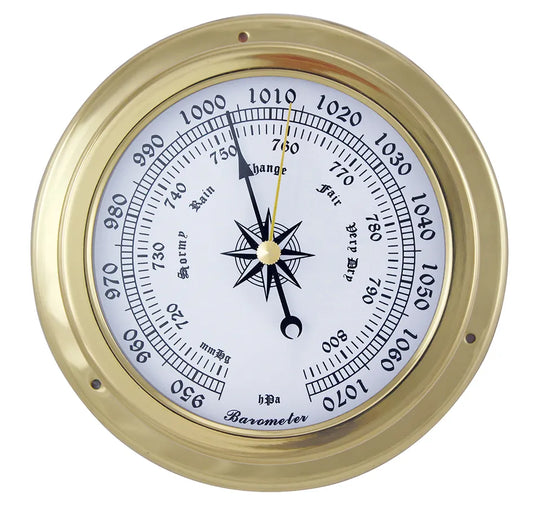 Barométer, réz, Ø: 14,5/10cm, h: 4,2cm