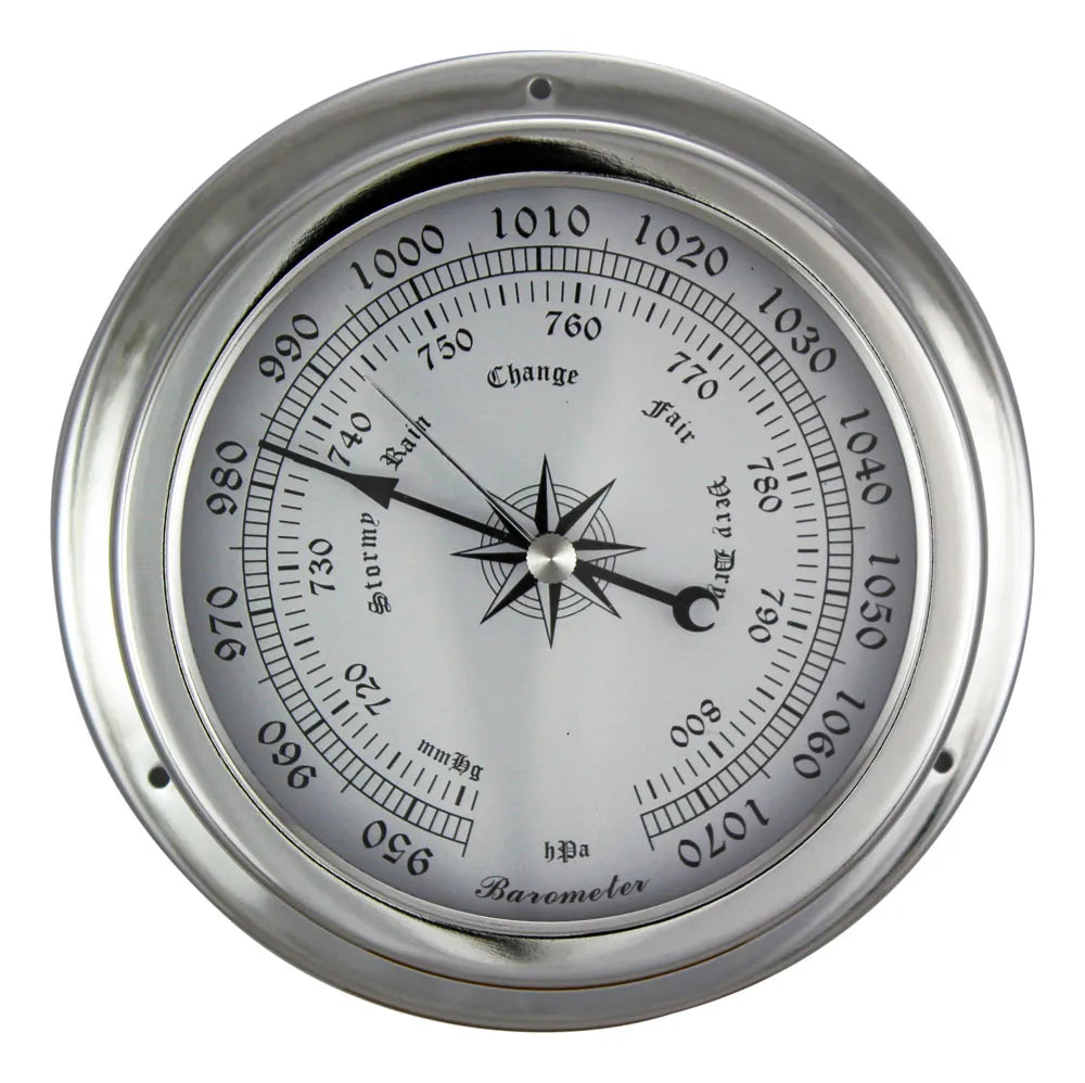 Barométer, krómozott, Ø: 14,5/10cm, M: 4,2cm