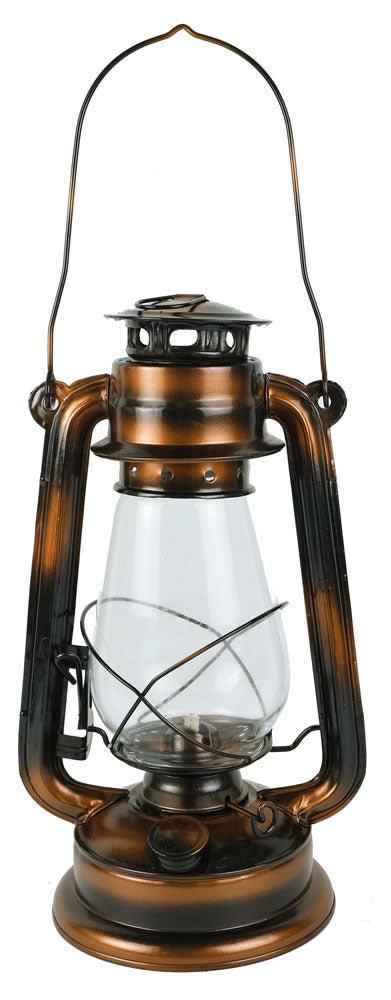 Viharlámpa, petróleum, bronz színű vas, m: 31cm, átm: 14cm