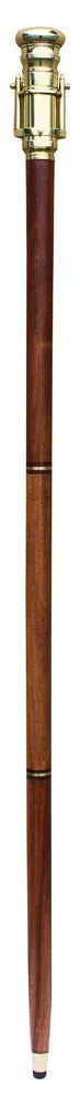 Sétabot távcsővel és üvegcsővel, fa/réz H: 99cm, Átmérő: 2,5/4,5cm