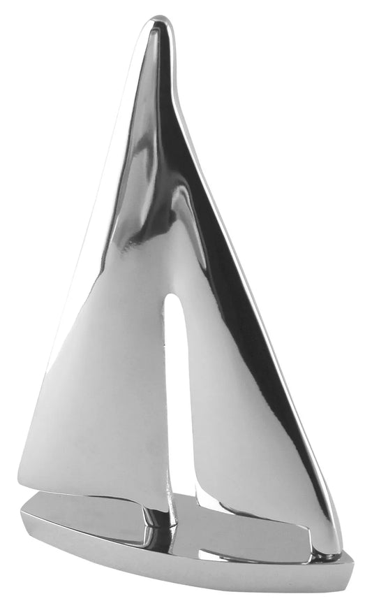 Vitorlás jacht, nikkelezett alumínium, 15,5x5,2x24,5 cm