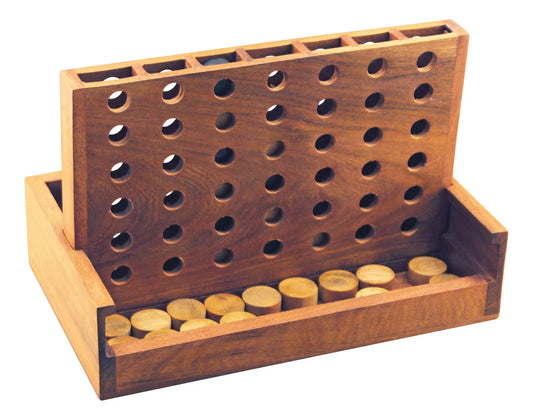 Játék - Connect Four, akácfa, 24x15x15.5cm