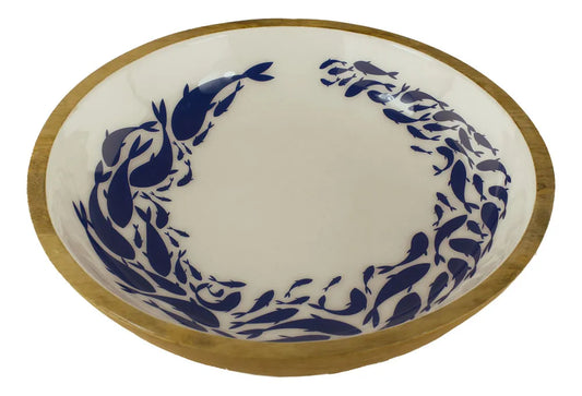 Tál - sekély, mangófa zománccal, átmérő: 30 cm, magasság: 7 cm