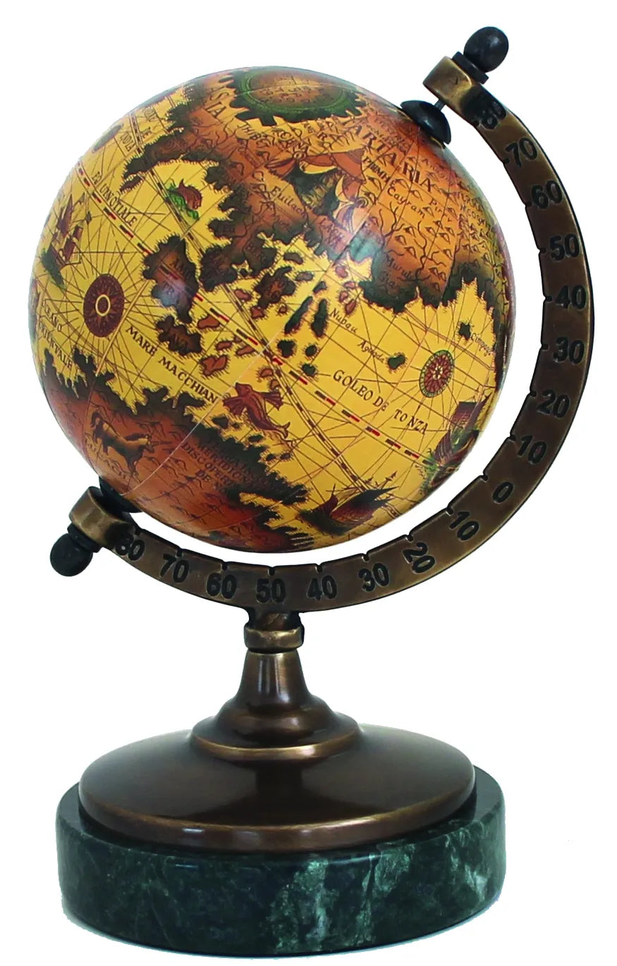 Régi térképes márvány talpú földgömb