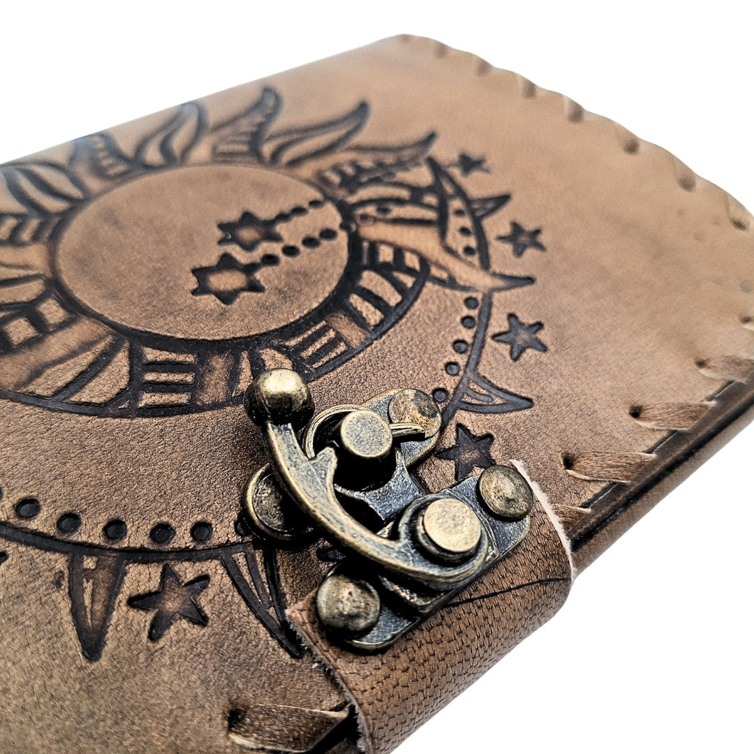 Bőr notesz retro 200 oldal Nap és Hold