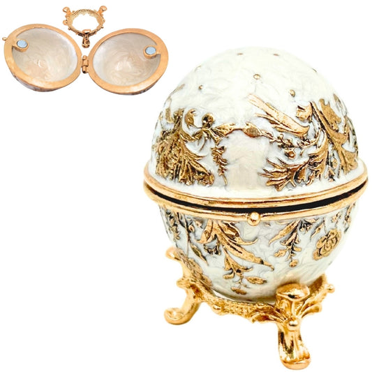 Ékszerdoboz Fabergé tojás - fém kristályokkal